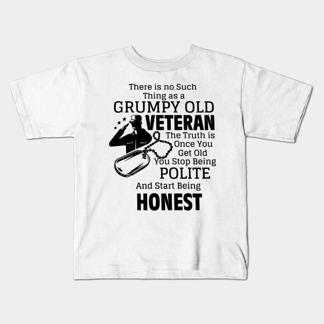 grumpy old veteran Kids T-Shirt by whatdlo